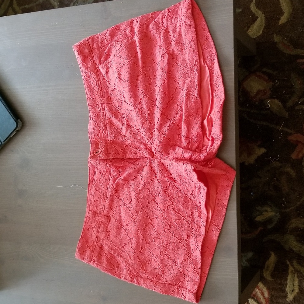 Coral Lace Shorts